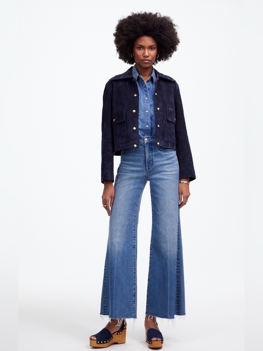 Madewell Flared Wide-Leg Crop Jeans NWT Size 25